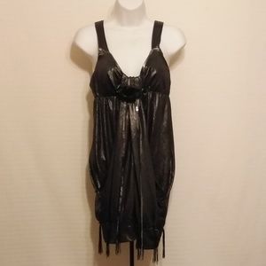 3/$15 CLOSET CLOSING GUN METAL TASSELED DRESS